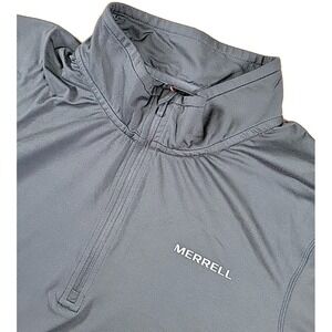 Merrell Men's LARGE 1/4 Zip Pullover Long Sleeve Activewear‎ Running CHARCOAL